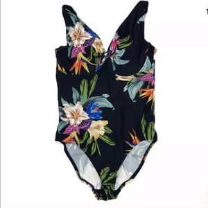 Kona Sol one piece swimsuit bright tropical floral